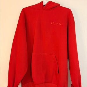 Comfrt Women's Red Hooded Sweatshirt